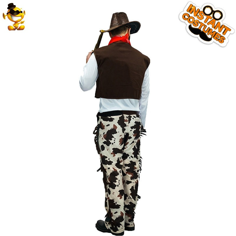Halloween costume party cosplay clothes stage costume game dress up costume adult men Western Denim costume