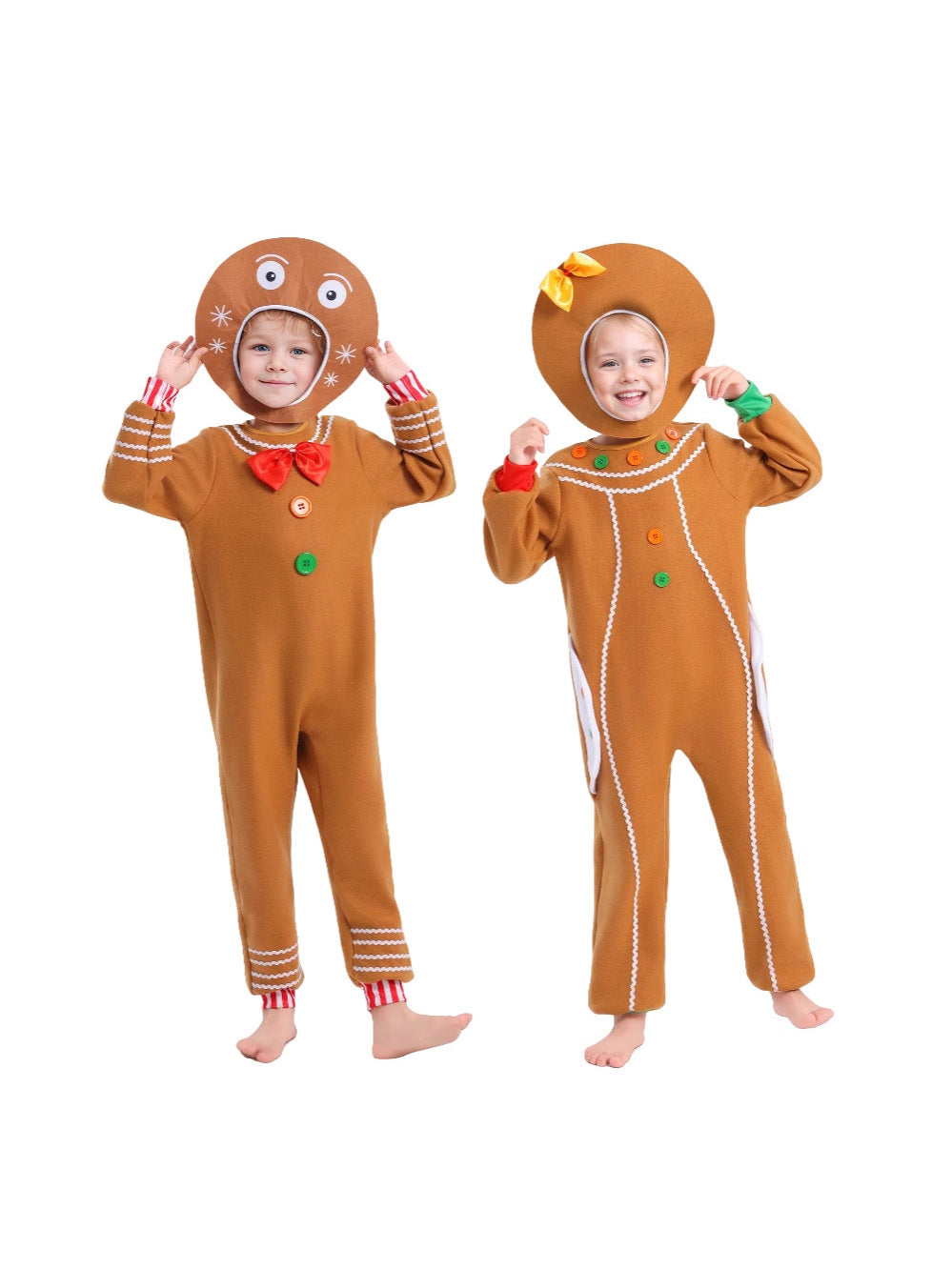 New children's cos costume Christmas costume Gingerbread Man cartoon Halloween party performance set