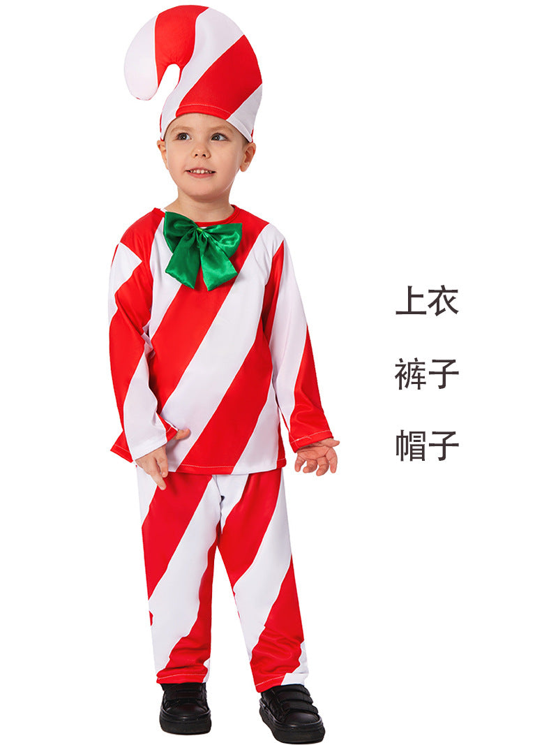 Christmas costume children's candy Crutch play cos campus festival costumes children's costume