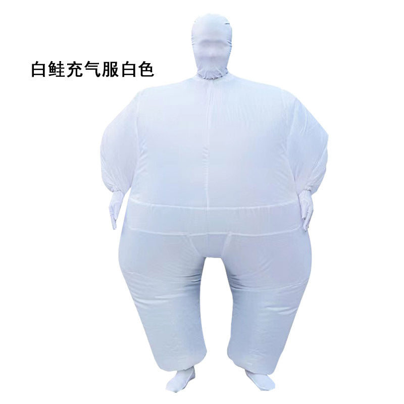 Halloween inflatable clothing costume masquerade funny props White Salmon inflatable clothing masked ninja inflatable sumo costume