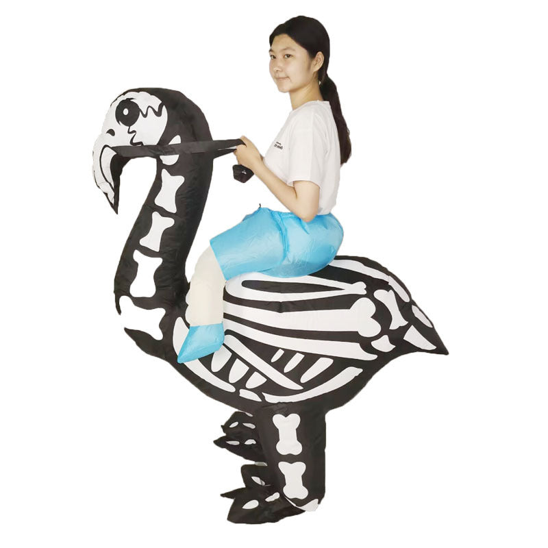 Cross-border Halloween hot funny party Mount skull animal Flamingo flame horse inflatable doll costume Road