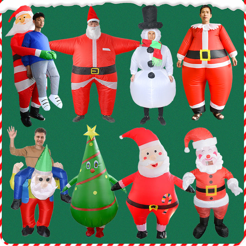 Factory hot sale Santa Claus inflatable clothing Christmas tree inflatable clothing pack Christmas Snowman inflatable clothing costumes