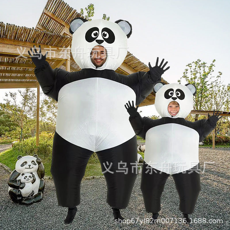 Exclusive for cross-border panda inflatable costume parent-child game role play full body Cartoon Doll panda inflatable costume