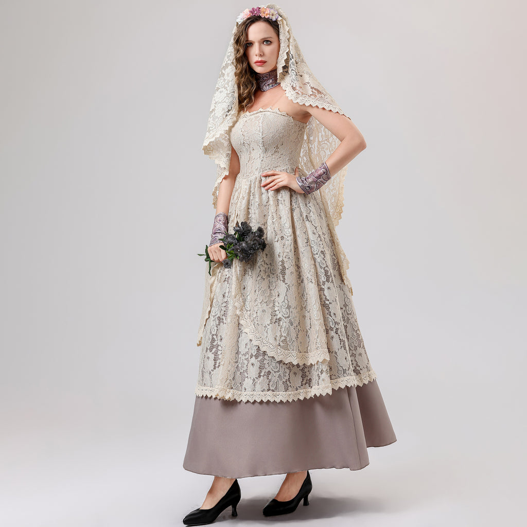 New S-XXL Vampire Bride COS Costume
