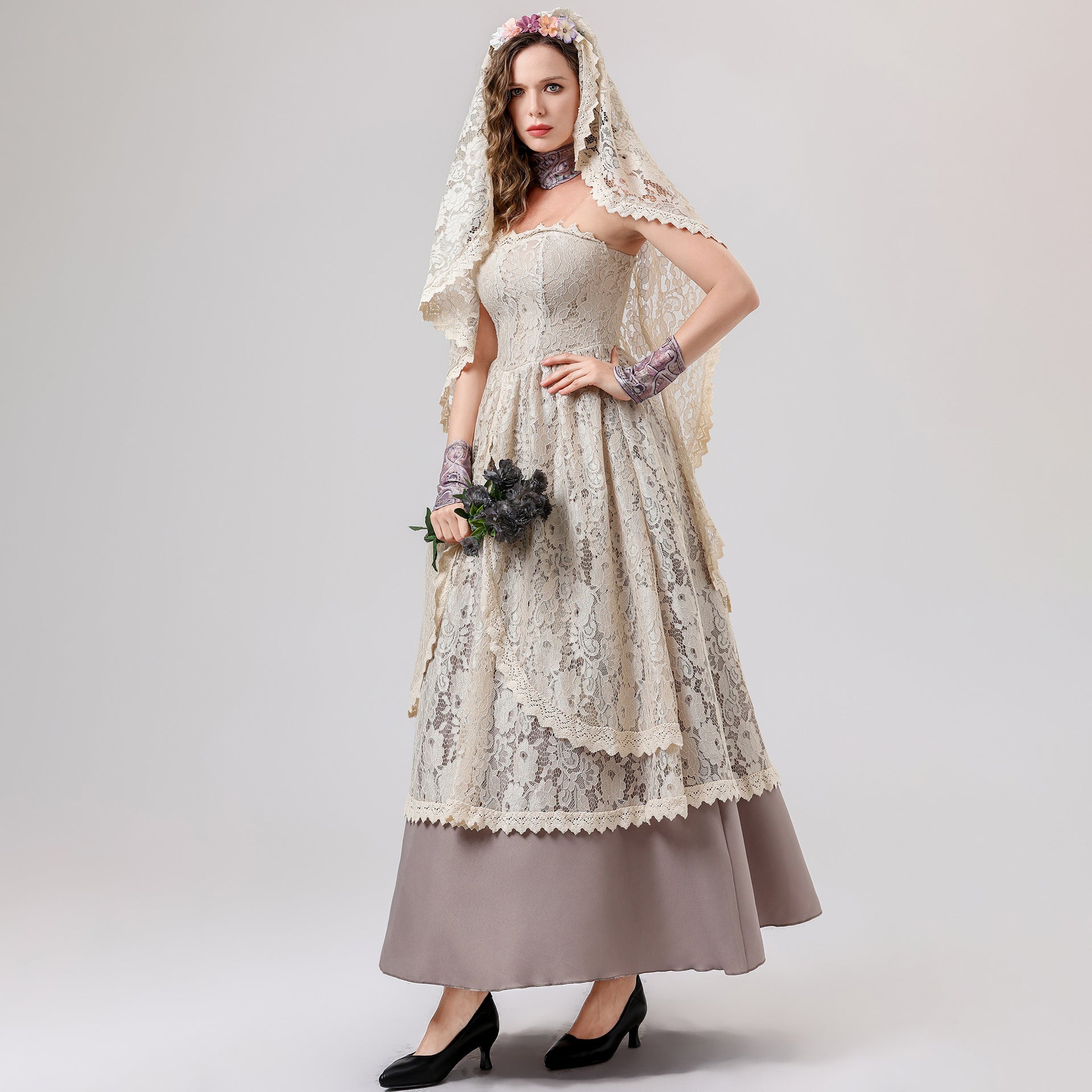 New S-XXL Vampire Bride COS Costume