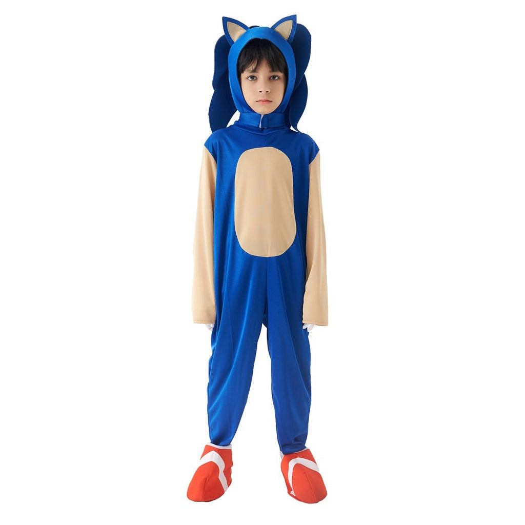 Halloween costume hedgehog Blue sonic costume Super supersonic kid sonic performance wear