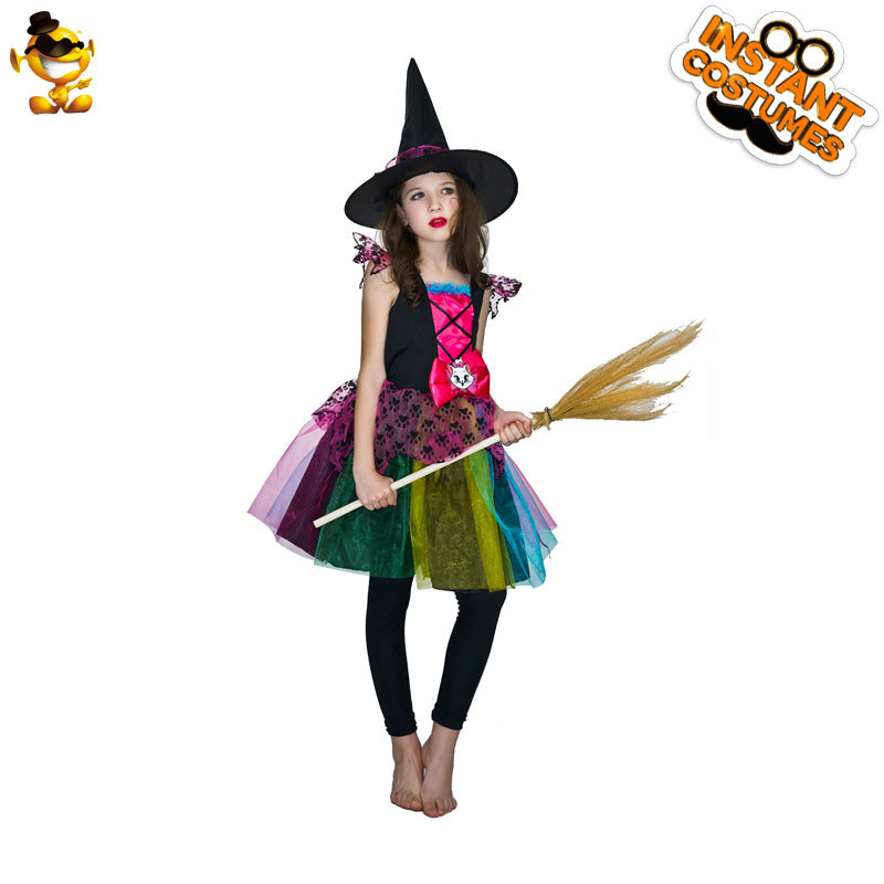 Halloween Children's glowing witch cosplay party costume masquerade stage performance costume