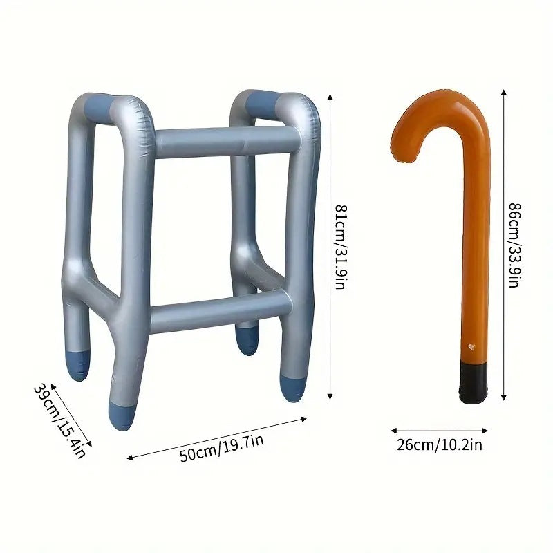 Cross-border spot inflatable Walker crutch inflatable toy Halloween handrail for the handicapped props inflatable Walker