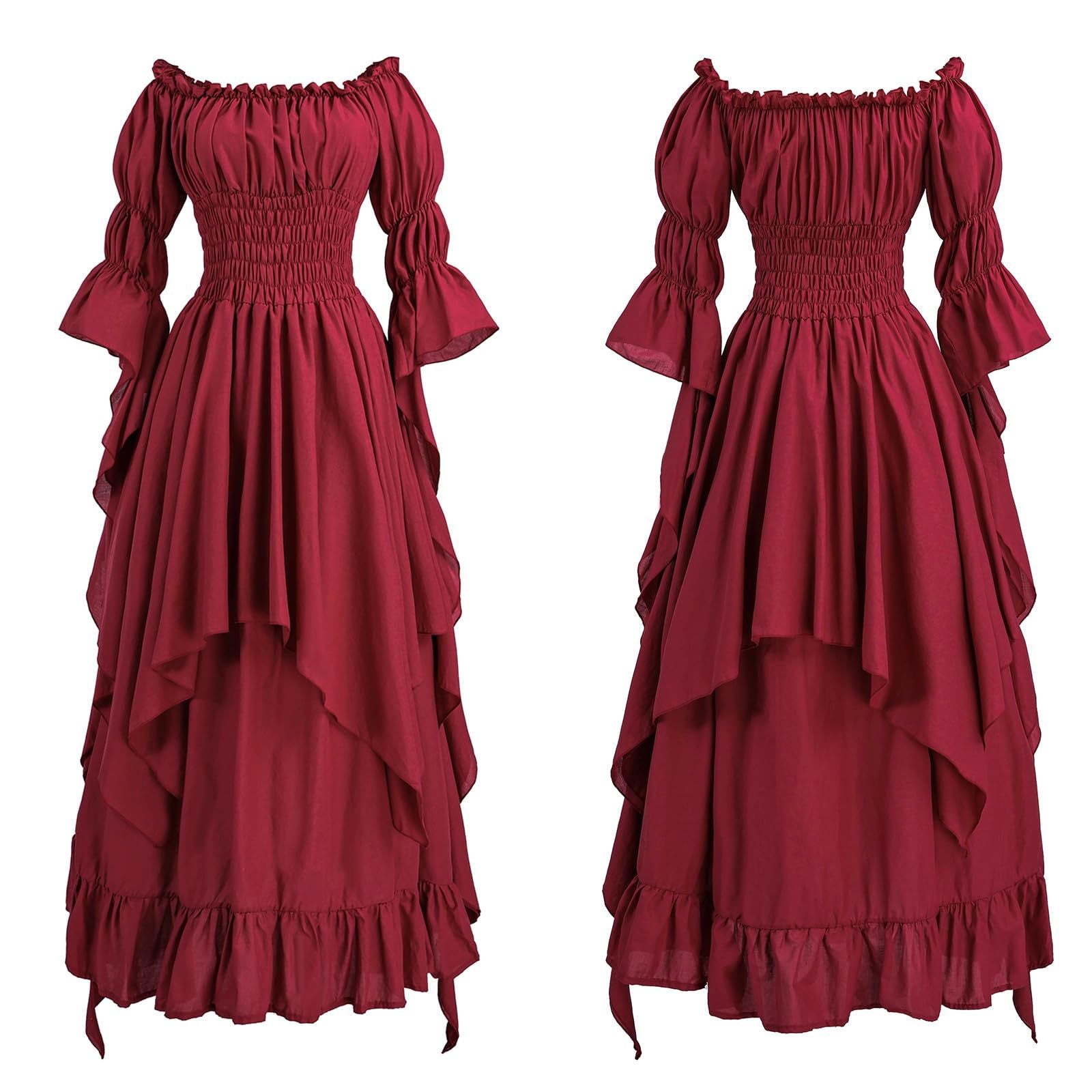 Halloween costume medieval renaissance vintage dress women's Gothic witch dress stage costume
