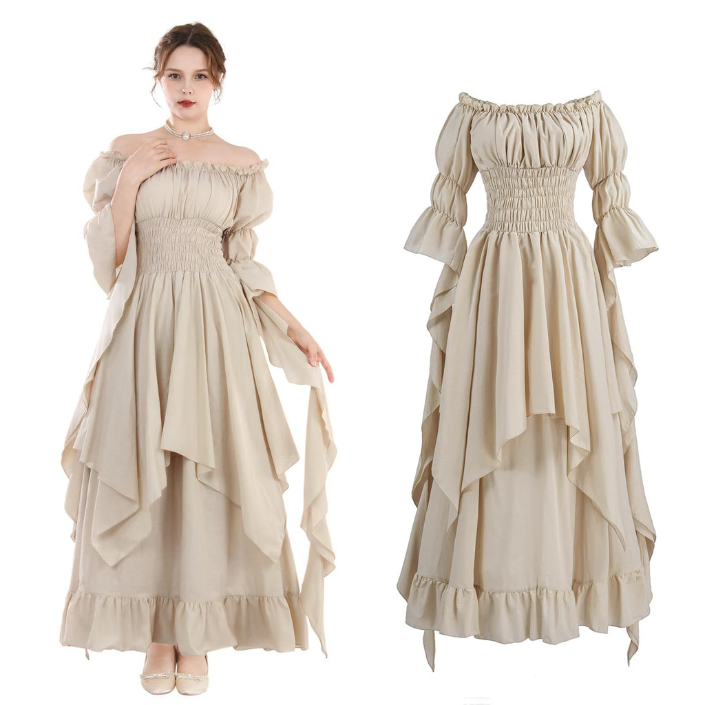 Halloween costume medieval renaissance vintage dress women's Gothic witch dress stage costume