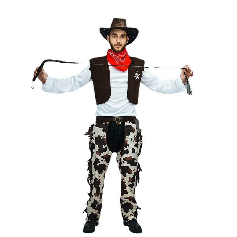 Halloween costume party cosplay clothes stage costume game dress up costume adult men Western Denim costume