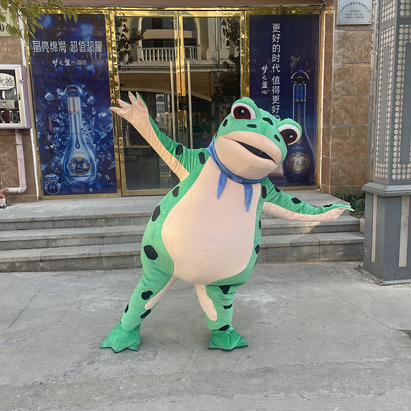 Spot inflatable frog cartoon doll costume TikTok same style selling baby frog wear Muppet walking doll wig