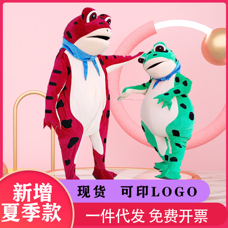 Spot inflatable frog cartoon doll costume TikTok same style selling baby frog wear Muppet walking doll wig