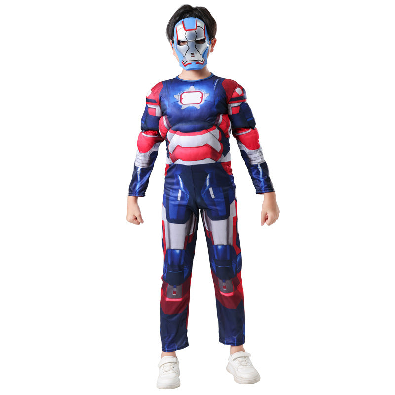 Halloween Avengers Children's muscle costume Captain America Spiderman bat Iron Man Superman clothes