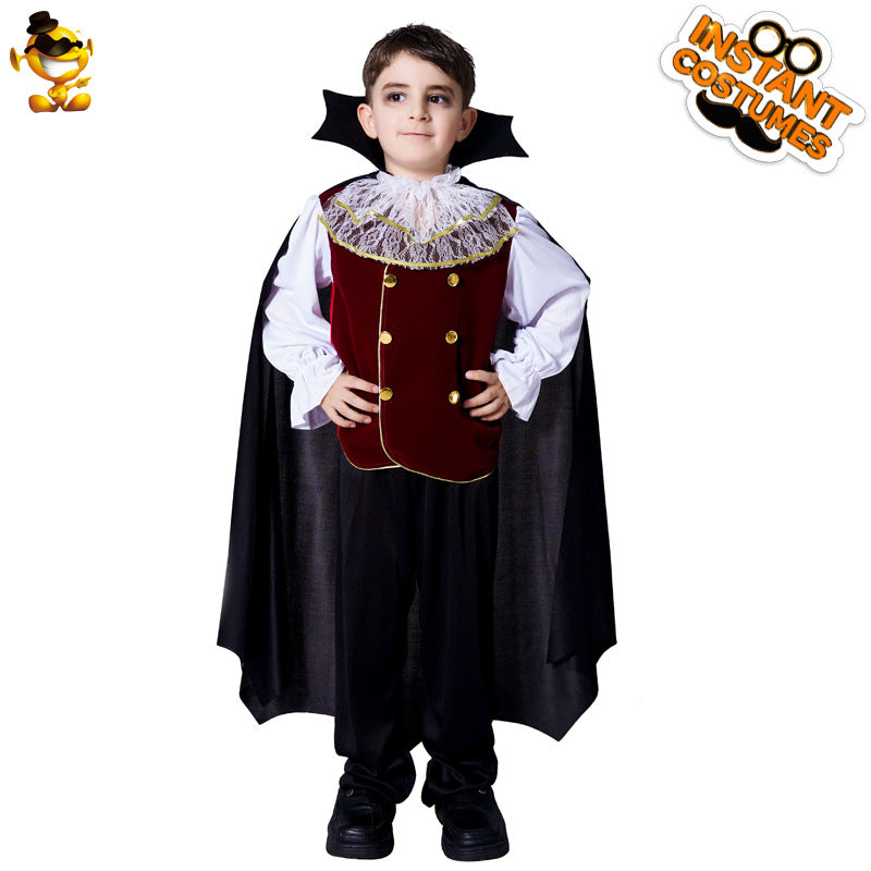 Children's horror vampire boy costume Halloween ghost festival masquerade cosplay party performance costume and accessories