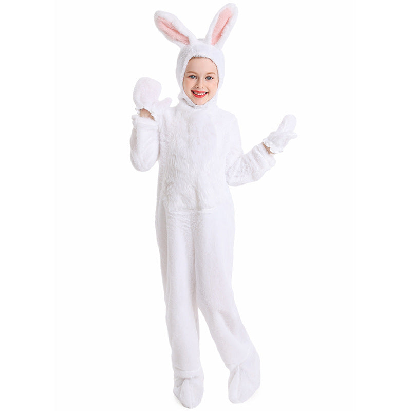 Halloween costume children's cute plush rabbit animal costume Forest stage performance costume one-piece pajamas