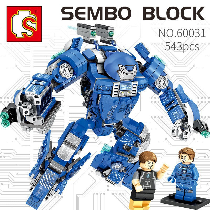 S brand Avengers building blocks boy iron man anti-Hulk Mech doll toy children Boy assembling toys