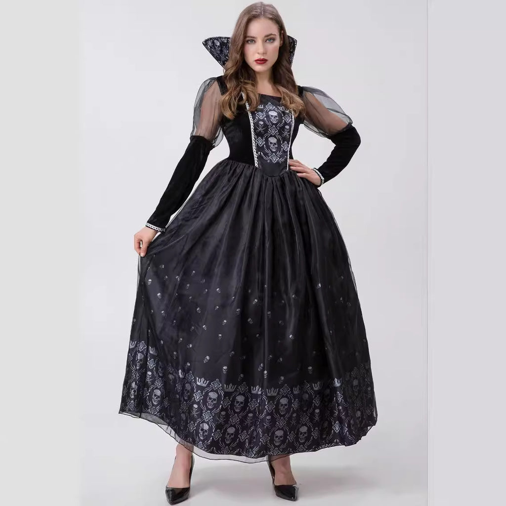 New Queen Skull Demon Costume Vampire Dress