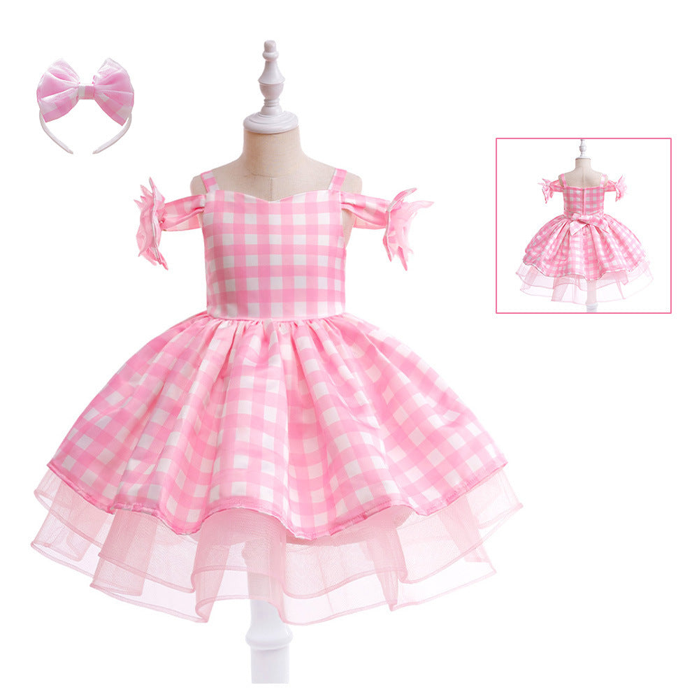 Barbie cos costume 2024 real-life movie Barbie cosplay party Halloween children cosplay costume