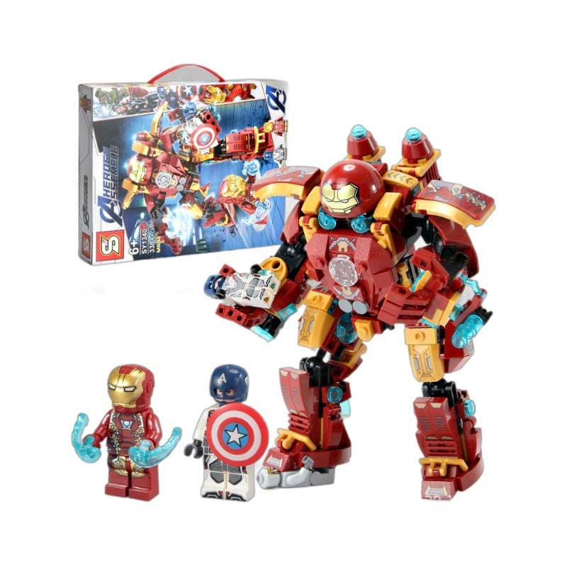 S brand Avengers building blocks boy iron man anti-Hulk Mech doll toy children Boy assembling toys