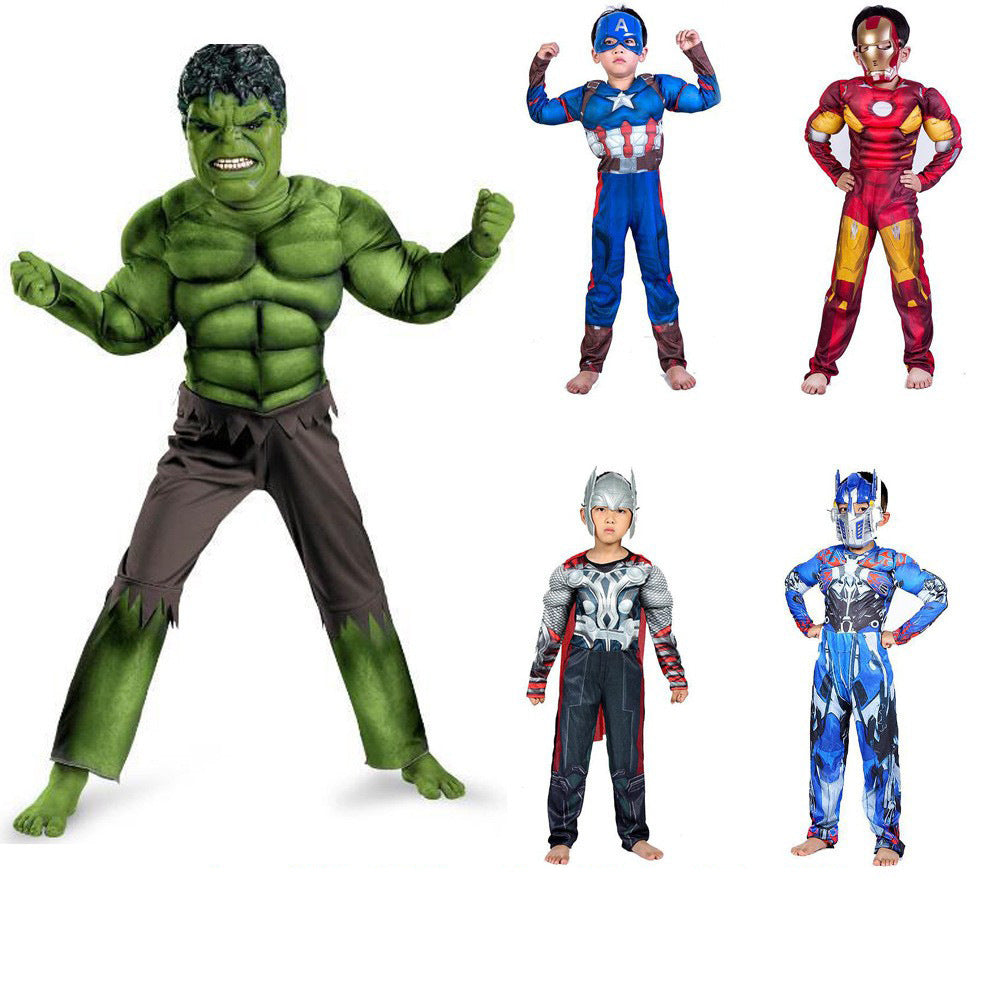Multiple Halloween muscle costume cosplay children Hulk costume Avengers Anime performance wear