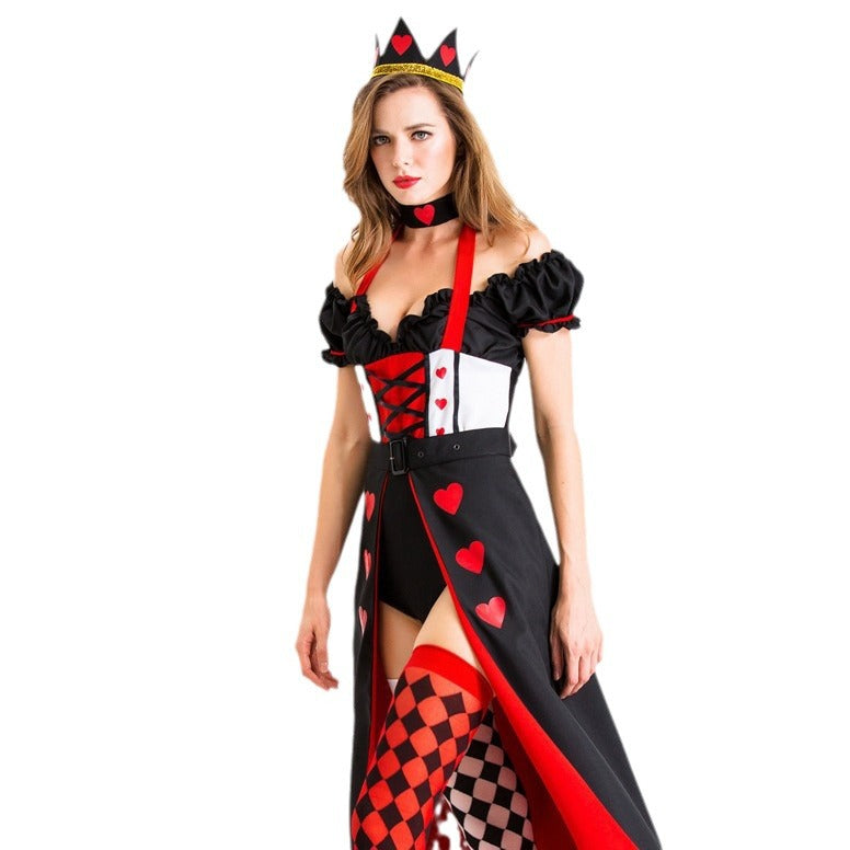 Split size red heart queen uniform Halloween costume witch costume vampire demon ds costume