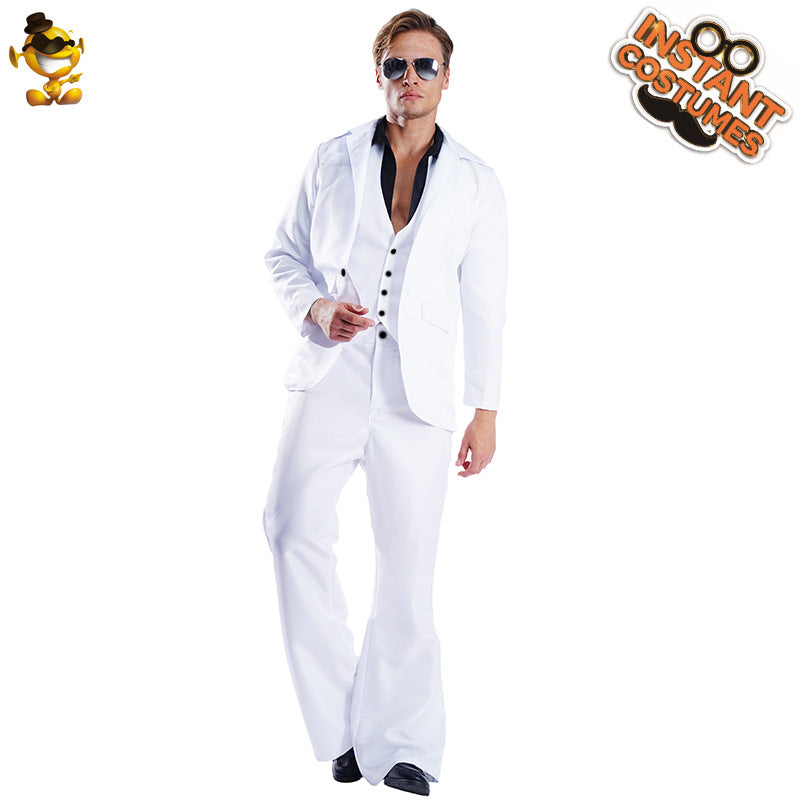 Adult men retro disco stage wear 80's performance costume and accessories cosplay costume cosplay costume