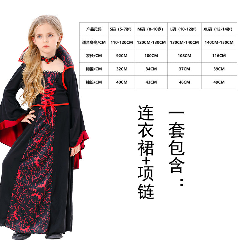 Halloween cosplay vampire costume girl character dress up party costume witch dress
