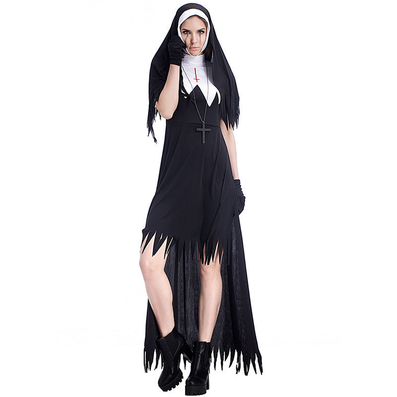 Halloween costume foreign trade style irregular serrated skirt trimming women's skirt party costume pixel costume