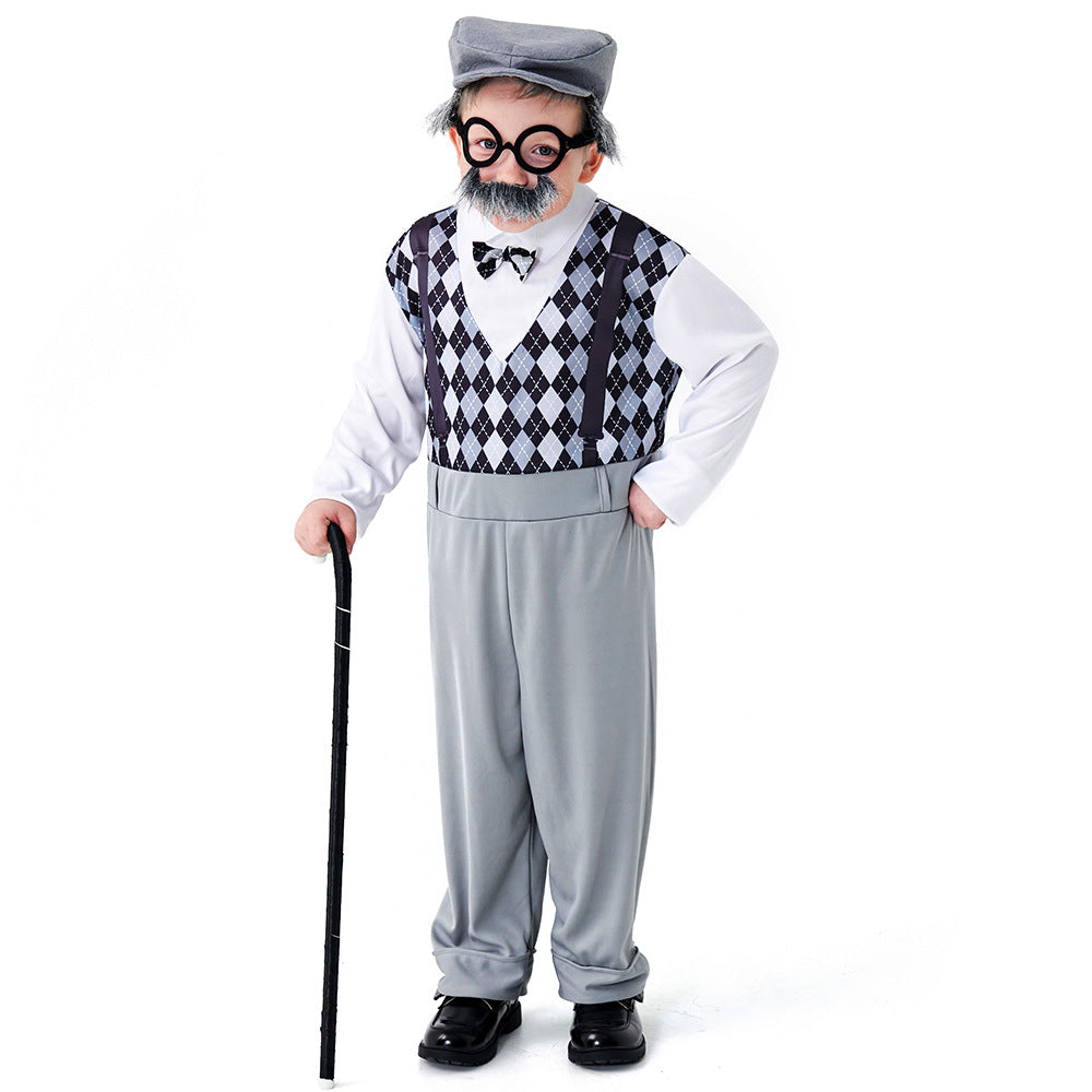 Centenarian role play Halloween costume stage play costume grandpa cos costume Amazon sources