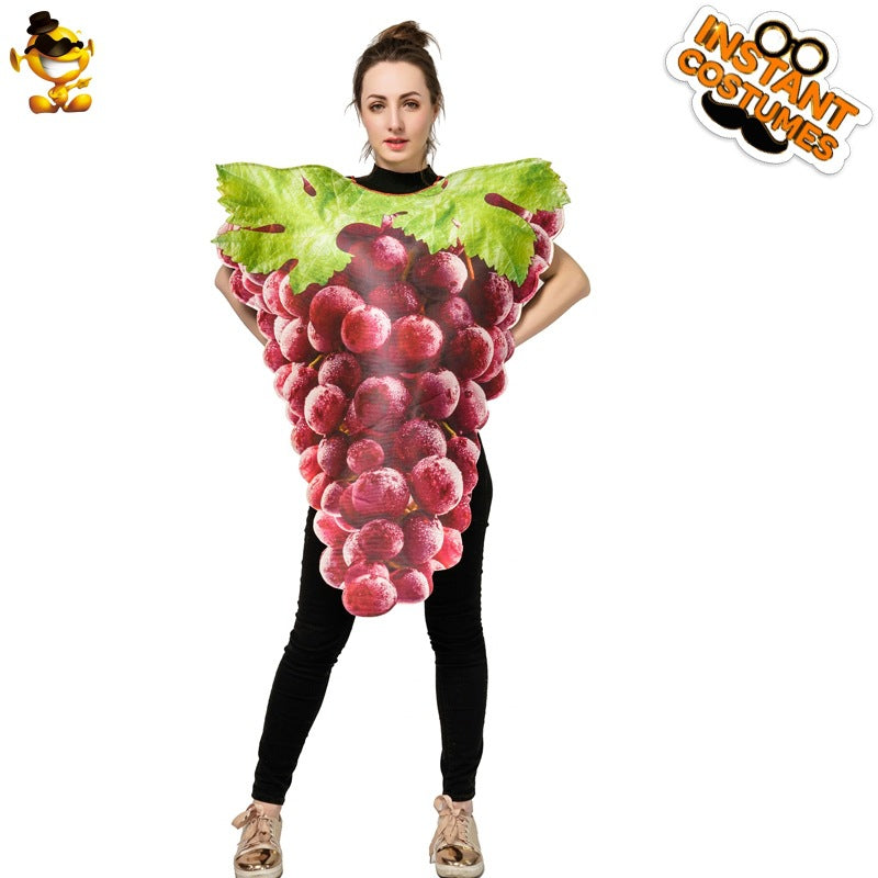 Funny couple grape jumpsuit Halloween spoof fruit performance costume stage play party costume