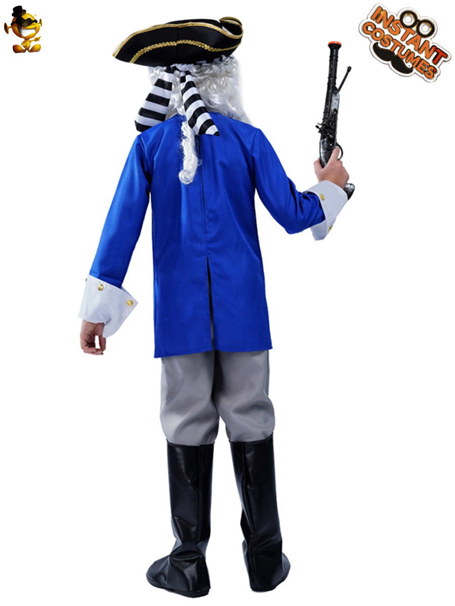 Halloween boy's pirate ship captain costume boys medieval colonial general cosplay costume