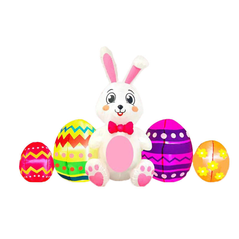 Cross-border new LED luminous inflatable Easter egg rabbit inflatable model holiday outdoor courtyard decoration