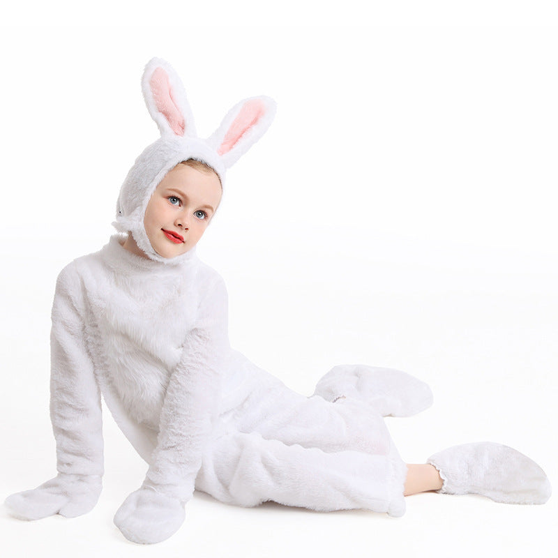 Halloween costume children's cute plush rabbit animal costume Forest stage performance costume one-piece pajamas