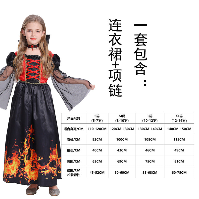 Halloween cosplay vampire costume girl character dress up party costume witch dress
