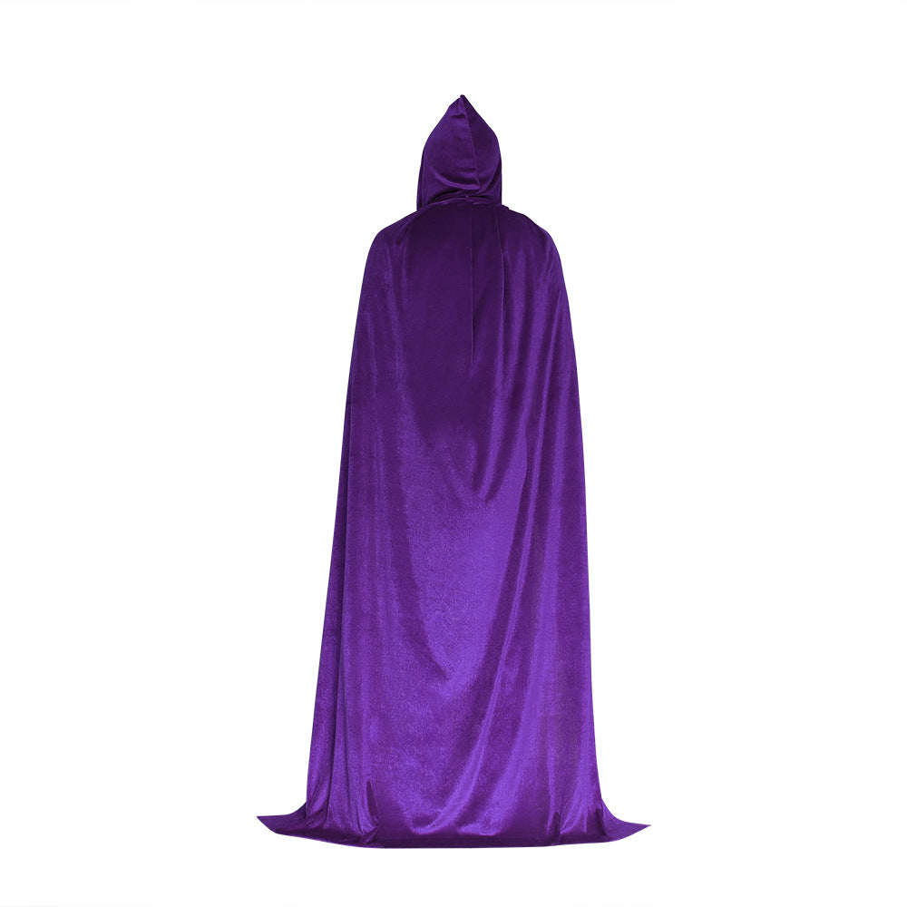 Halloween cloak costume party makeup costume props children adult cloak black pleuche death ball