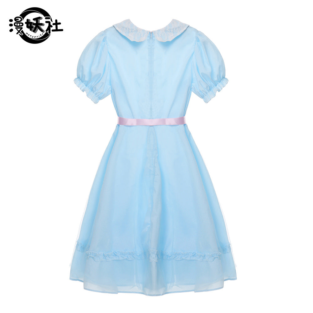 In stock The Shining Shining cos costume twin girl dress children's Halloween costume