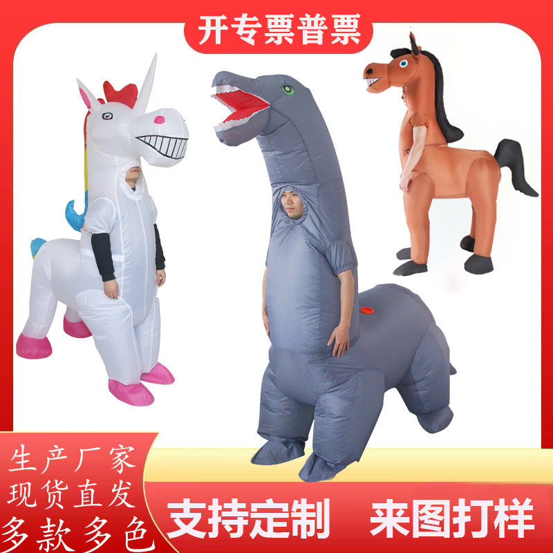 Halloween walking unicorn inflatable costume animal creative costume stage performance Party inflatable doll costume
