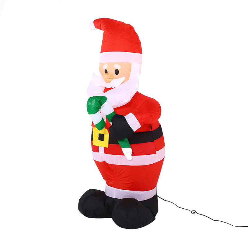 1.2 m hand crutch inflatable Santa LED luminous inflatable model Santa Claus inflation model decorations