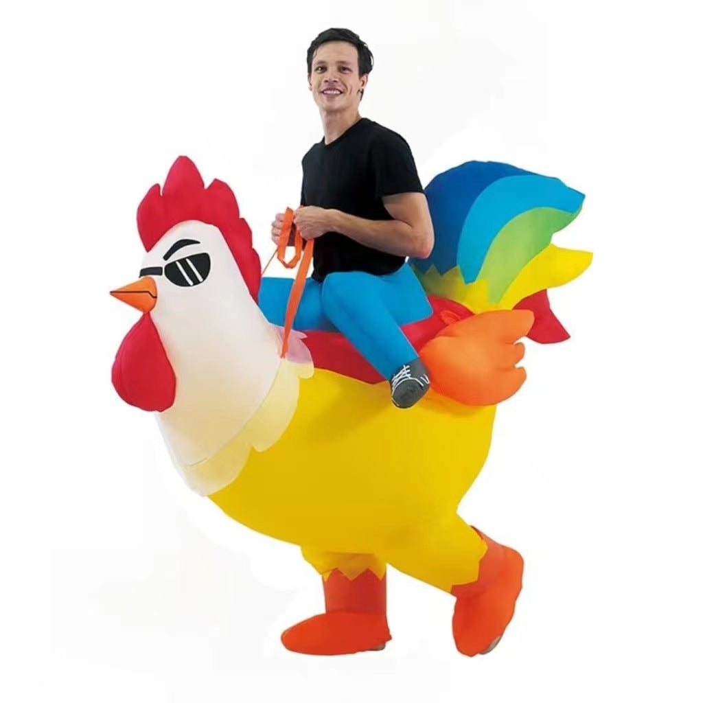 Cross-border hot sale cock inflatable costume cute cycling annual party party party doll Props sunglasses catwalk