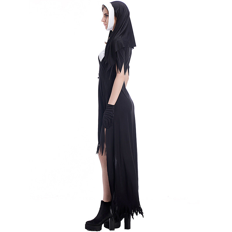 Halloween costume foreign trade style irregular serrated skirt trimming women's skirt party costume pixel costume