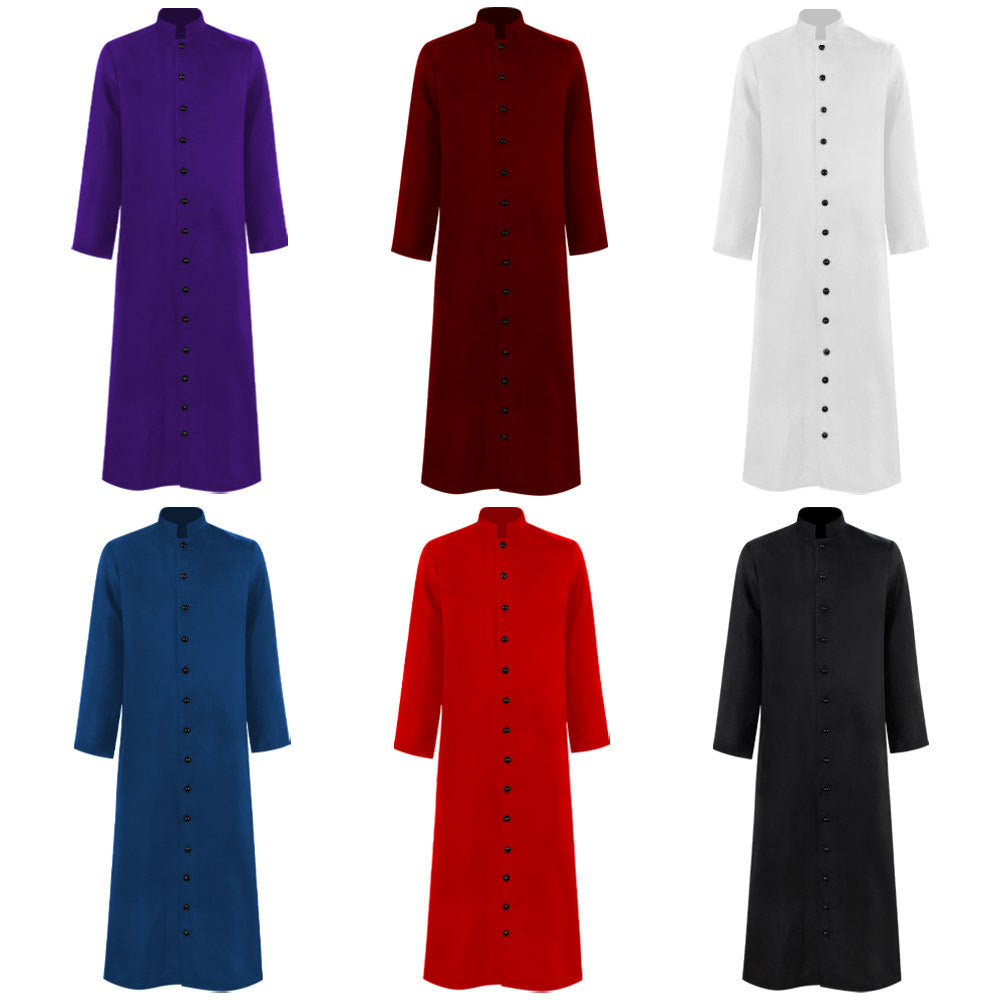 Halloween cosplay costume medieval friar Robe wizard costume clerical dress Church priest cos costume