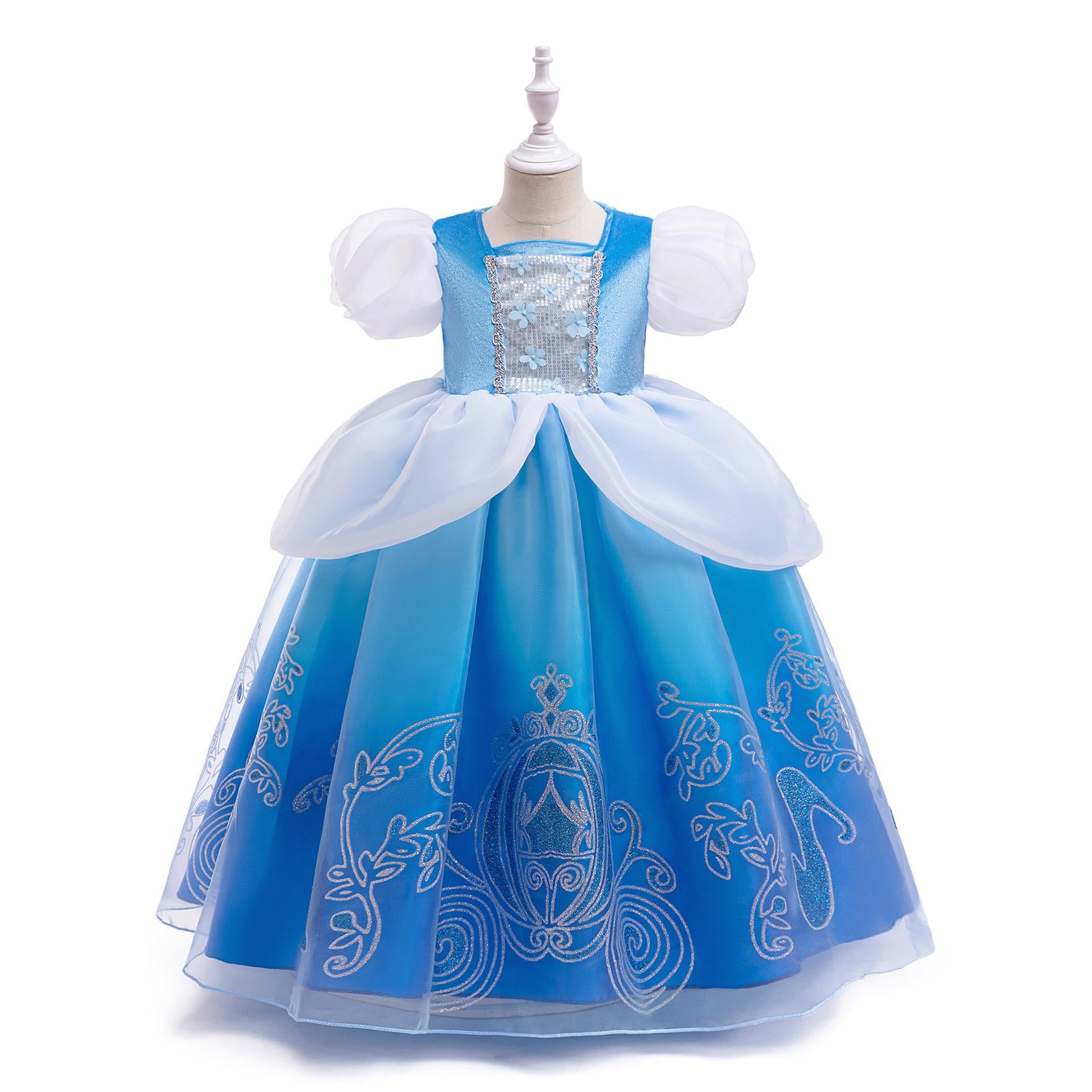 Girl's Halloween Costume Cos Cinderella princess dress puffy dress dress Cinderella Costume