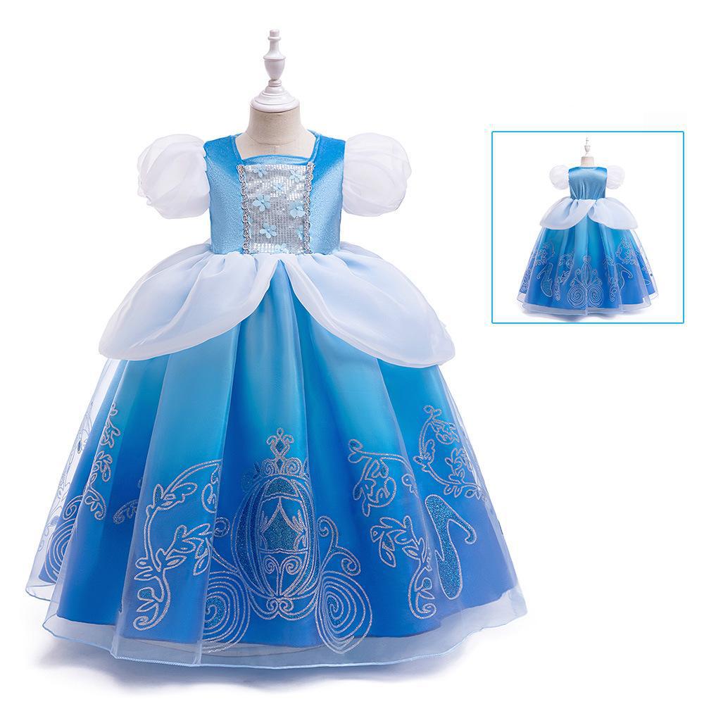 Girl's Halloween Costume Cos Cinderella princess dress puffy dress dress Cinderella Costume