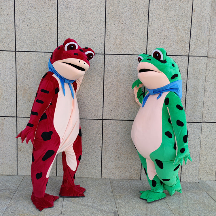 Spot inflatable frog cartoon doll costume TikTok same style selling baby frog wear Muppet walking doll wig