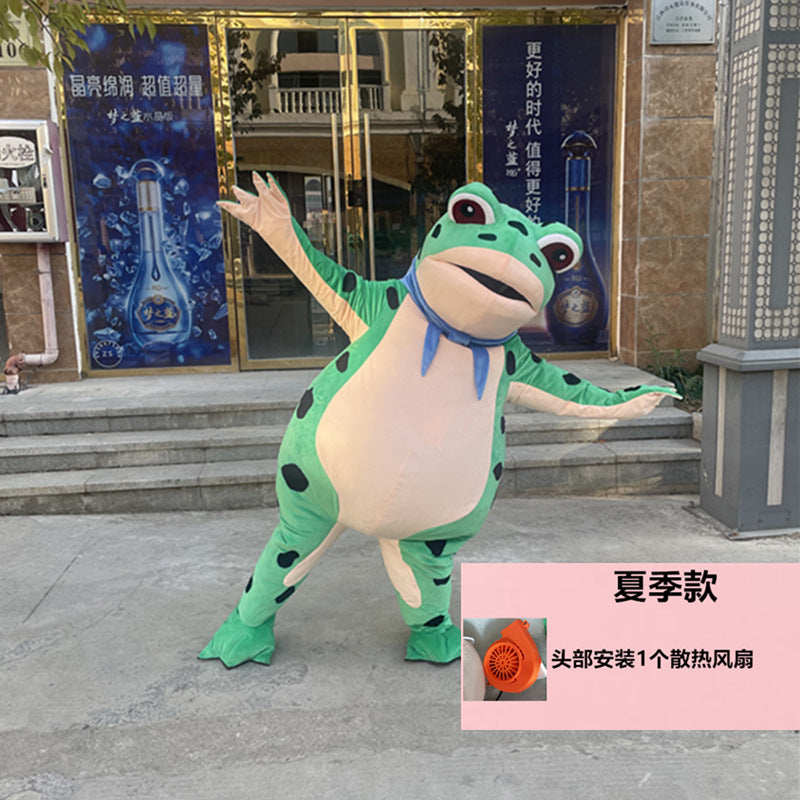 Spot inflatable frog cartoon doll costume TikTok same style selling baby frog wear Muppet walking doll wig