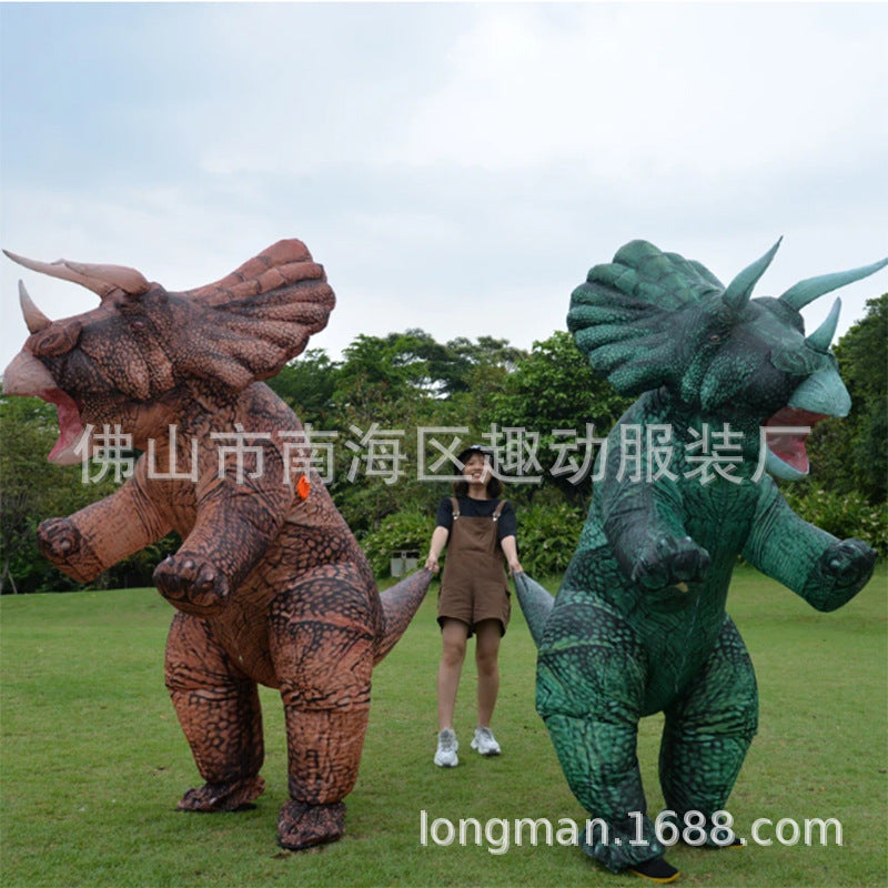 Inflatable Triceratops pterosaurus cartoon costume walking anime clothing mascot inflatable costume dinosaur stage performance