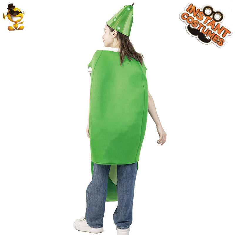 Adult Halloween funny cos cucumber costume parent-child costume couple's clothes performance Carnival fruit costume