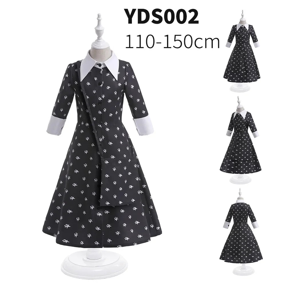 Wednesday Adams family cos costume dress cosplay cosplay costume Amazon princess dress