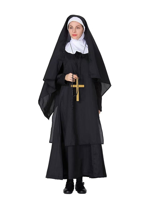 Amazon Halloween performance wear Virgin Mary costume nun's outfit priest costume ball performance costume foreign trade